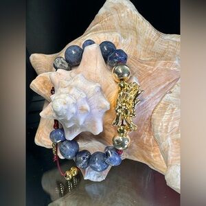 SODALITE + BLUE CORAL +DRAGON BRACELET